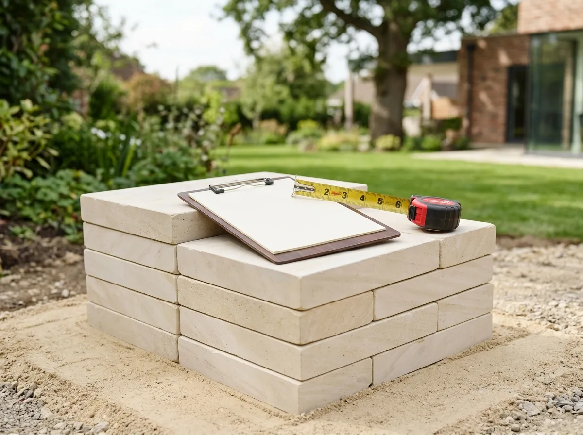 Tape measure on limestone blocks for retaining wall quotes in Perth